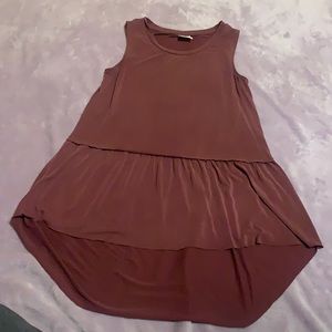 Mote maroon/burgundy long tank top, size Small.
